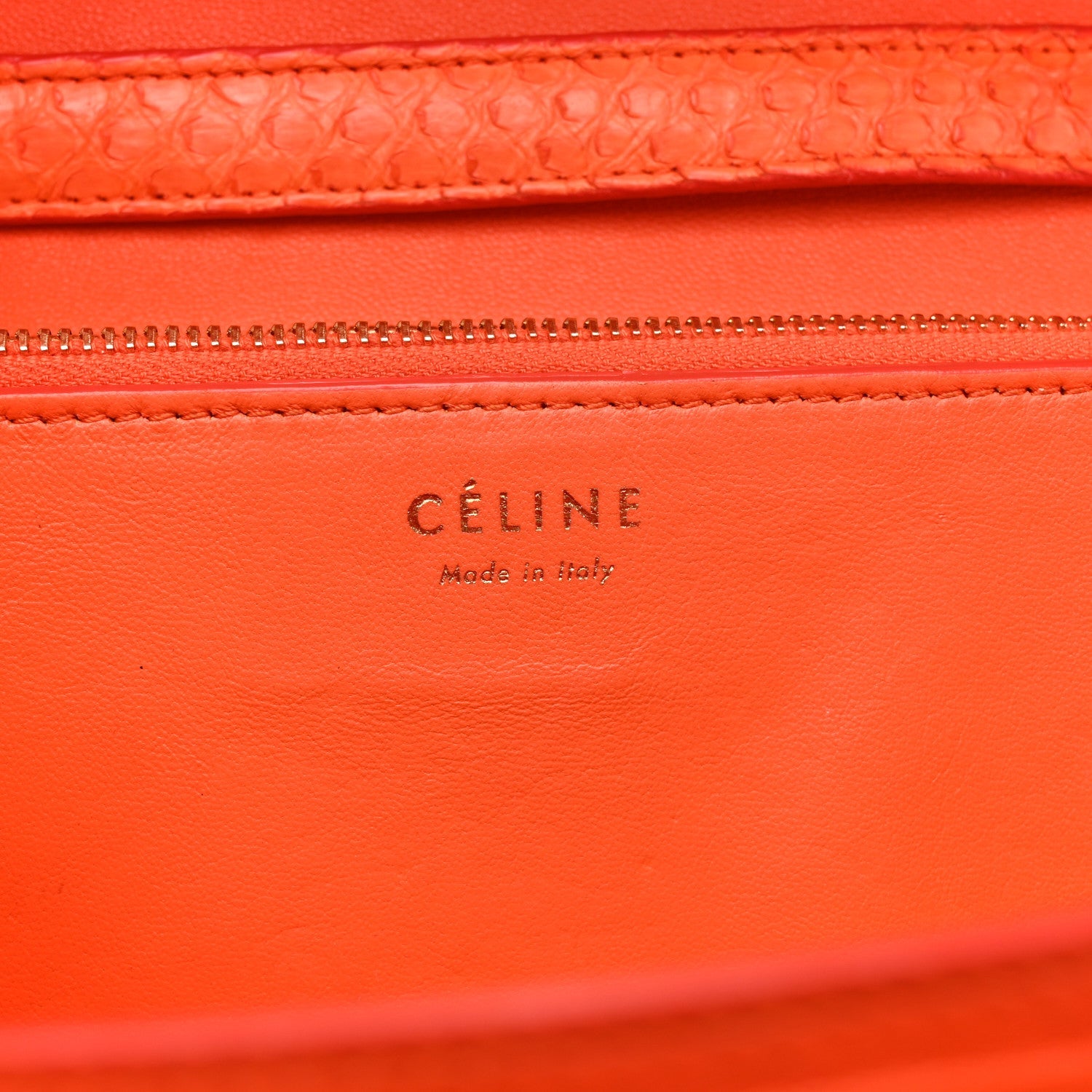 Snakeskin Medium Classic Box Flap Orange
