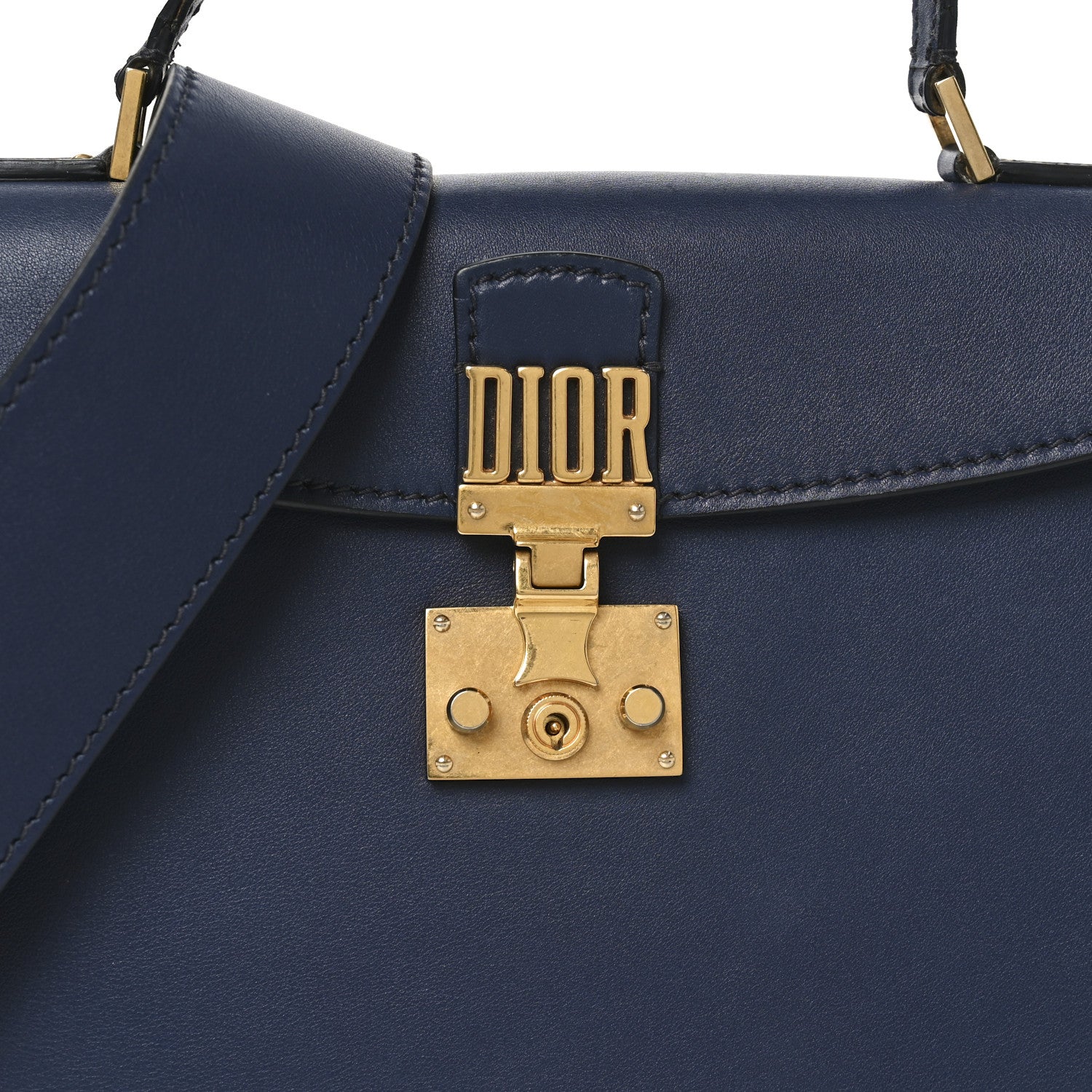 Calfskin Dioraddict Top Handle Navy Blue