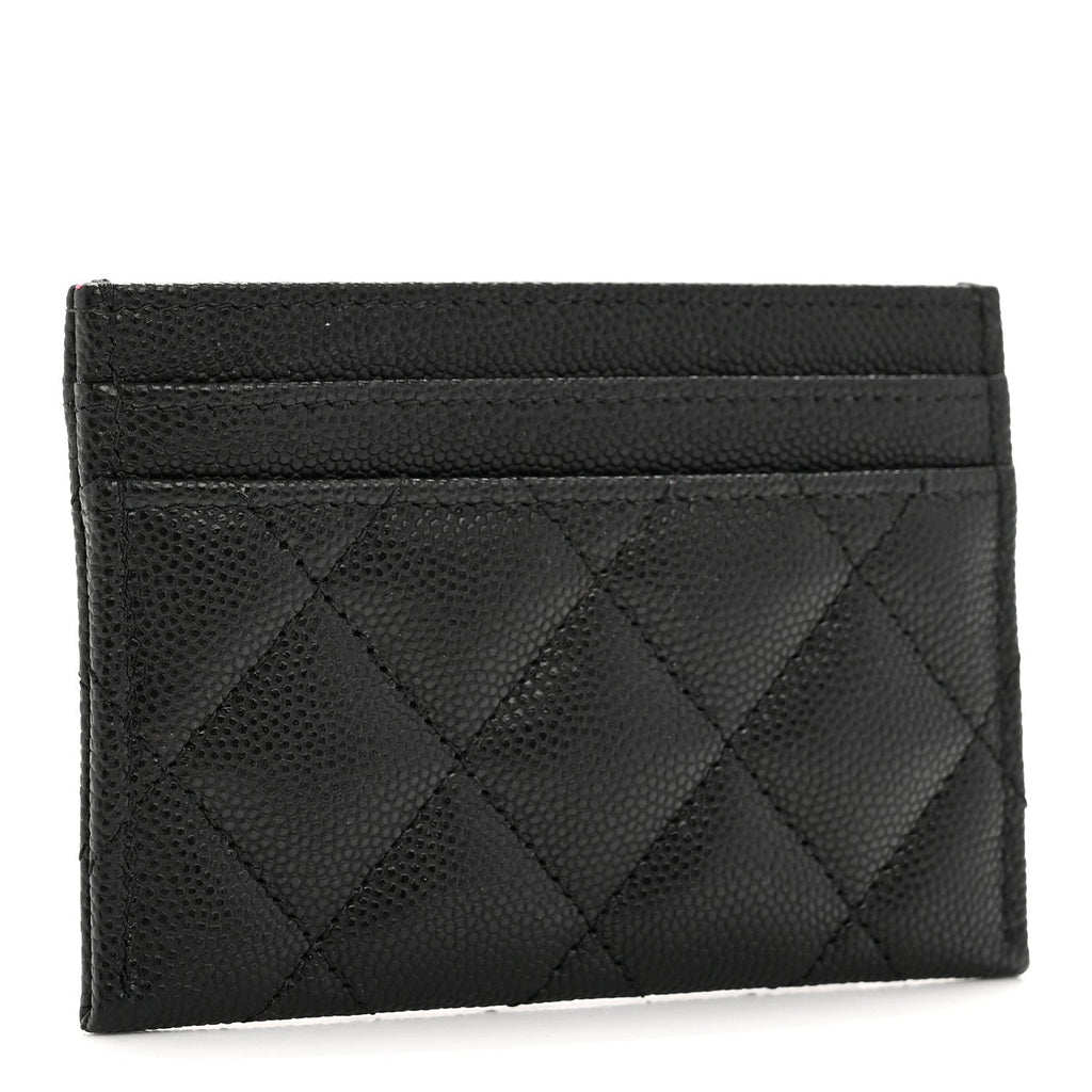 Caviar Metal Perforated Quilted  Holder Black