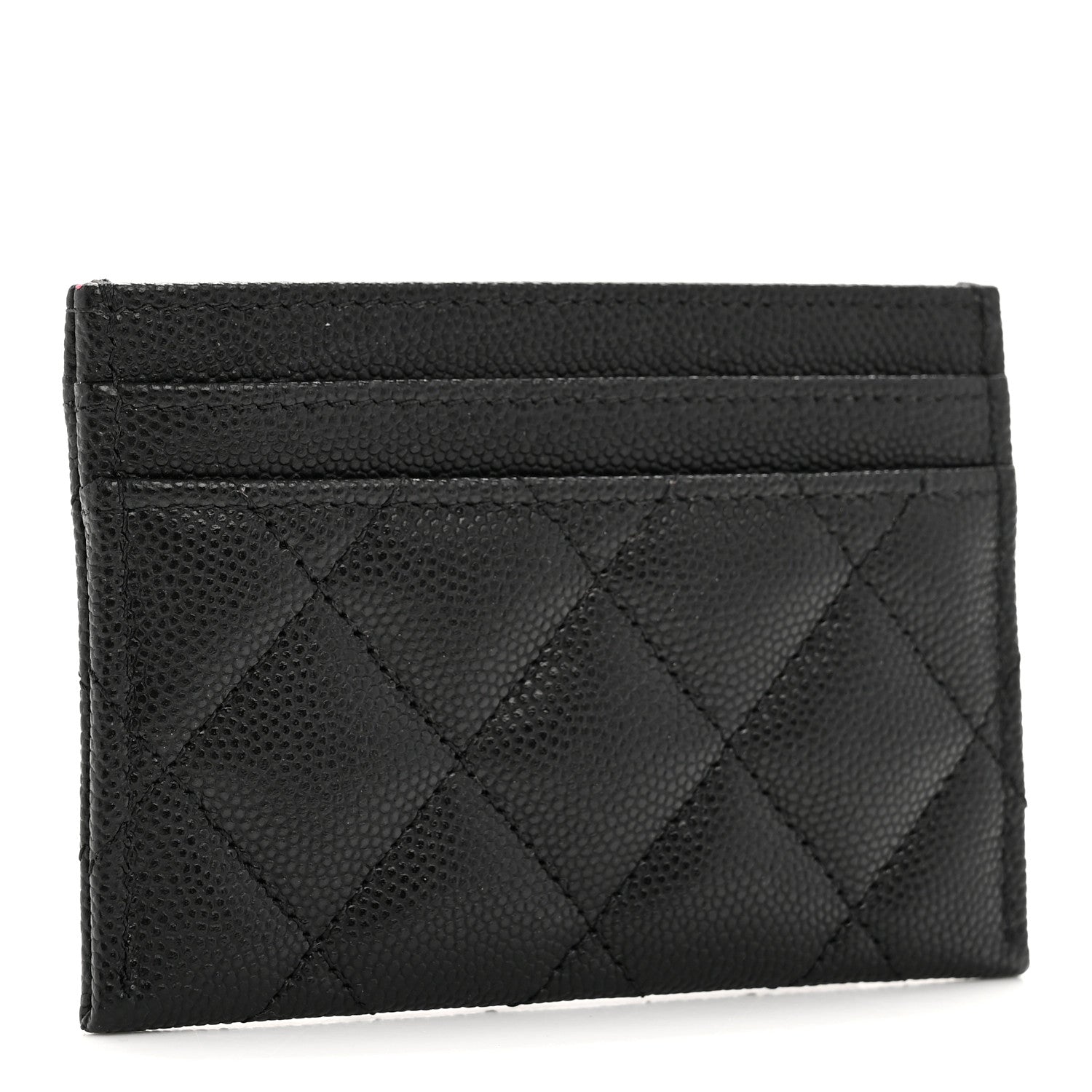 Caviar Metal Perforated Quilted  Holder Black