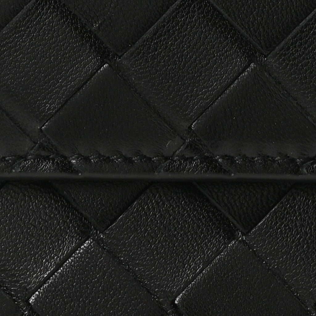 Nappa Intrecciato Long Andiamo Top Handle Clutch Black