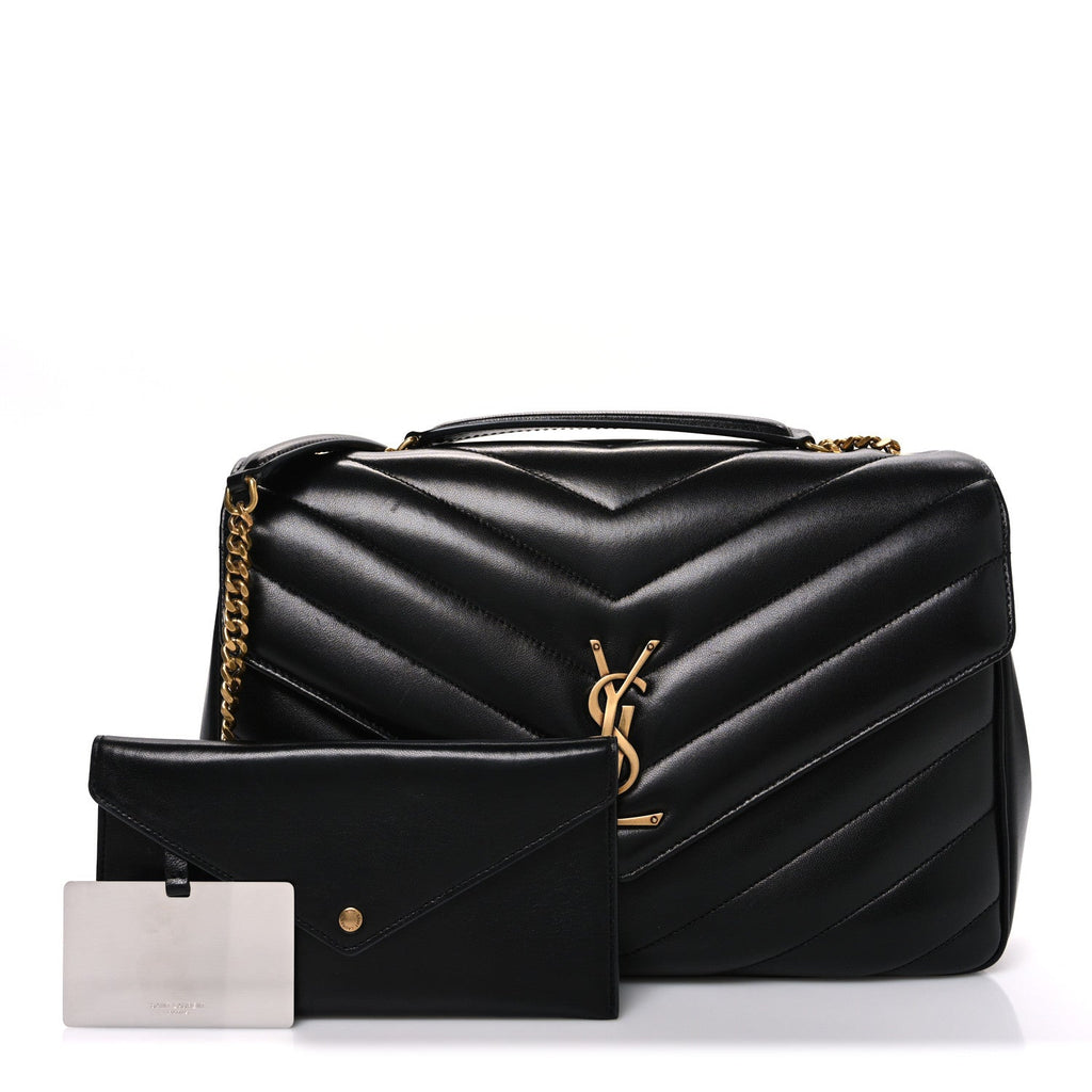 Lambskin Chevron Quilted Large LouLou Black