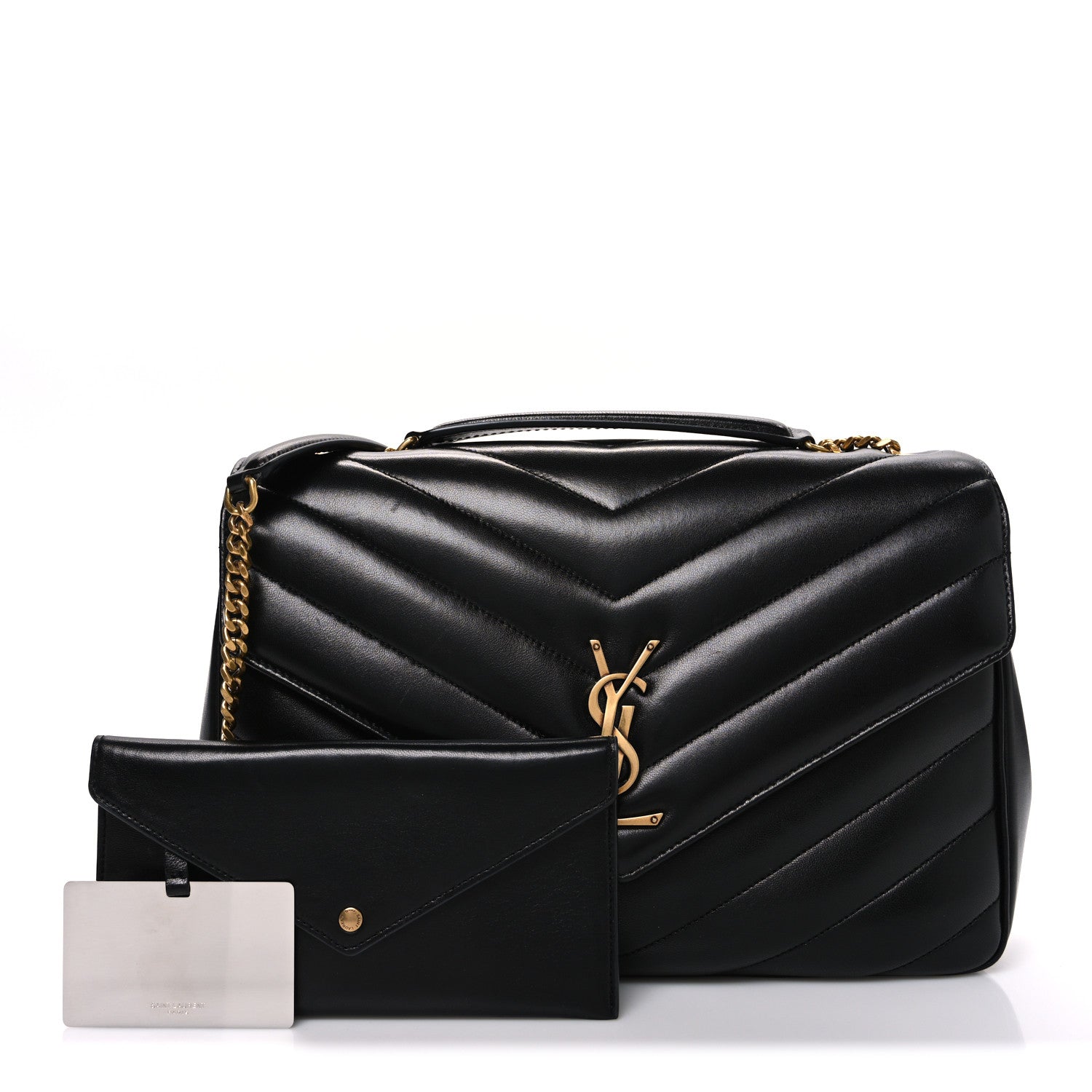 Lambskin Chevron Quilted Large LouLou Black
