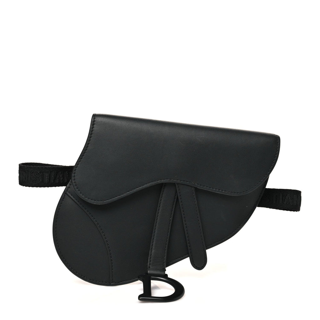 Ultra Matte Calfskin Saddle Belt Bag Black