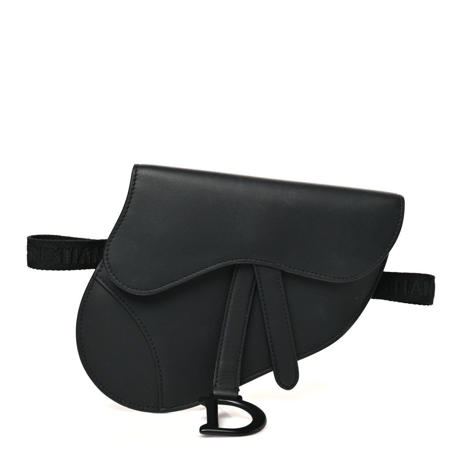 Ultra Matte Calfskin Saddle Belt Bag Black