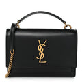 Calfskin Monogram Sunset Chain Wallet Black