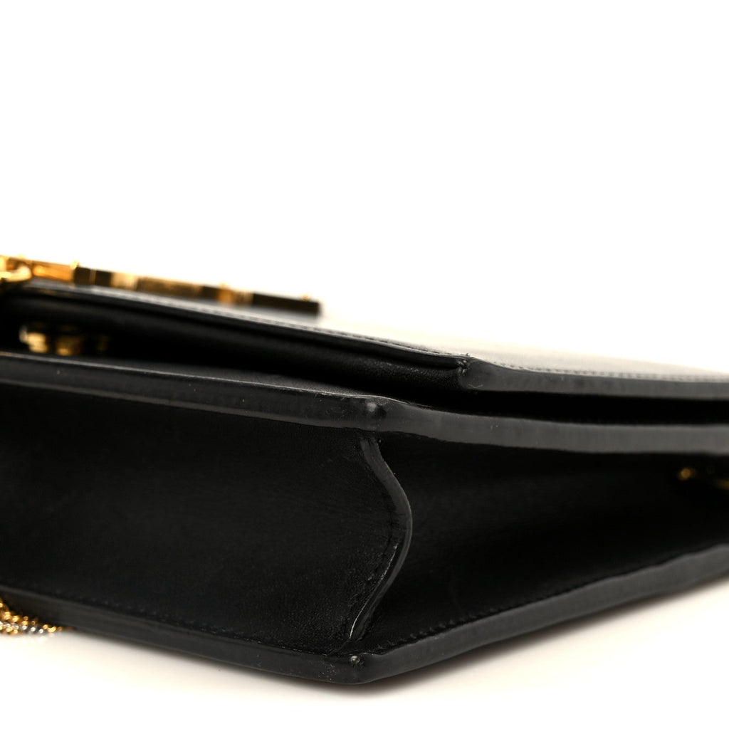 Smooth Calfskin Classic Monogram Kate Tassel Chain Wallet Black