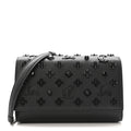 Calfskin Spikes Loubinthesky Paloma Clutch Black