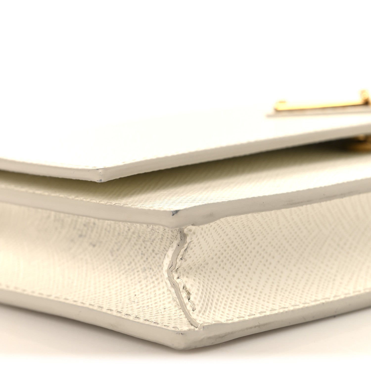 Saffiano Metal Triangle Logo Mini Bag Talco