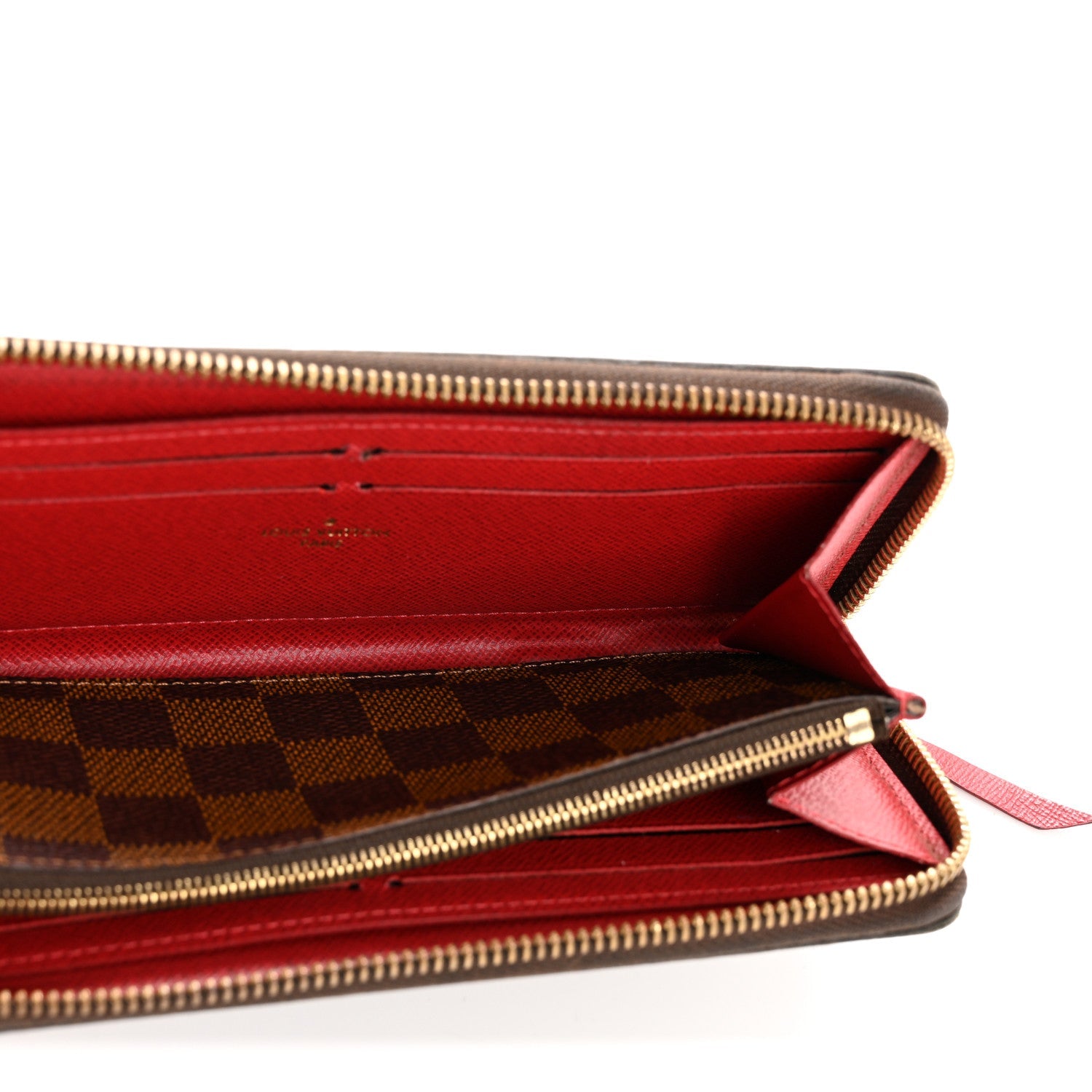 Damier Ebene Clemence Wallet Cherry
