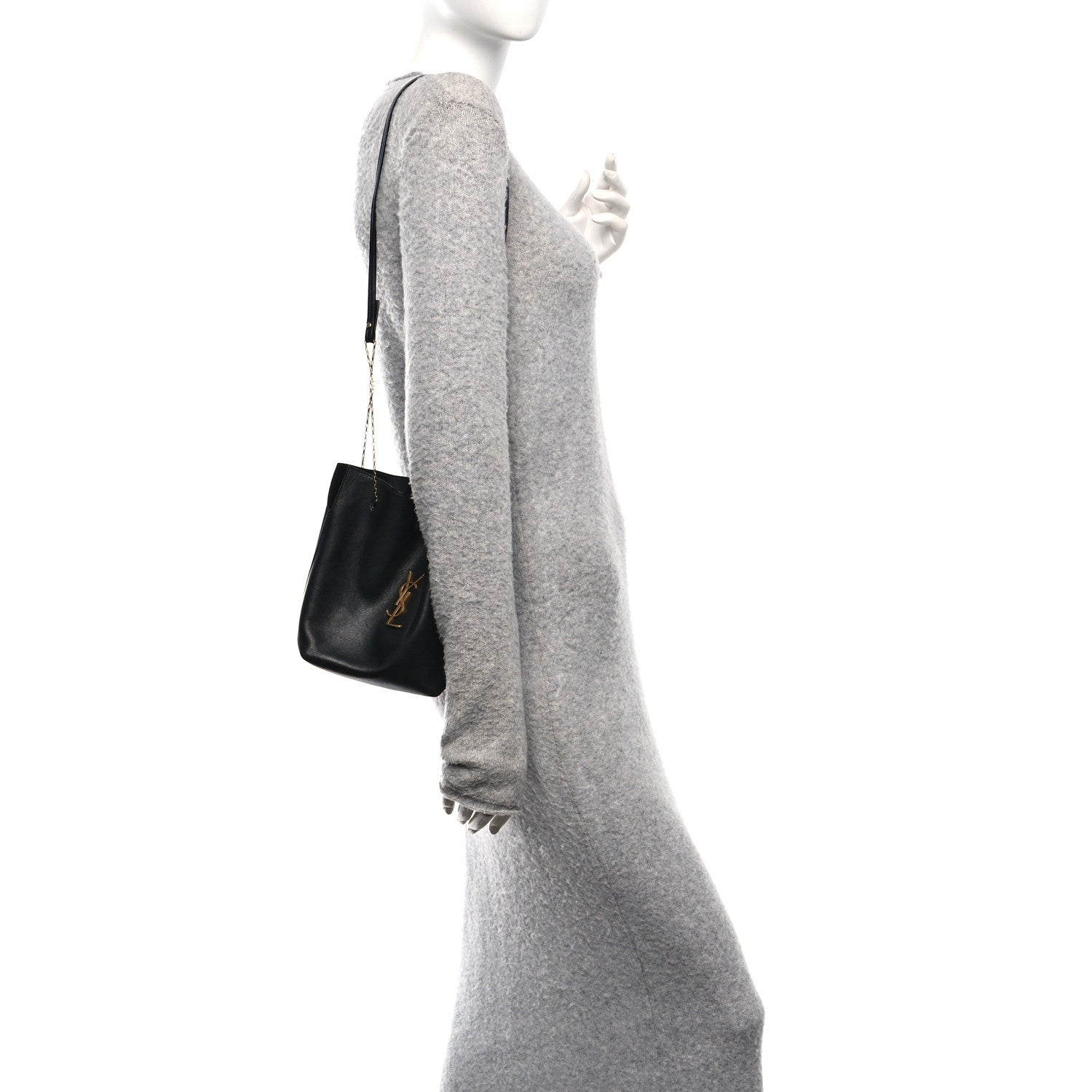 Lambskin Pochon Shoulder Bag Black