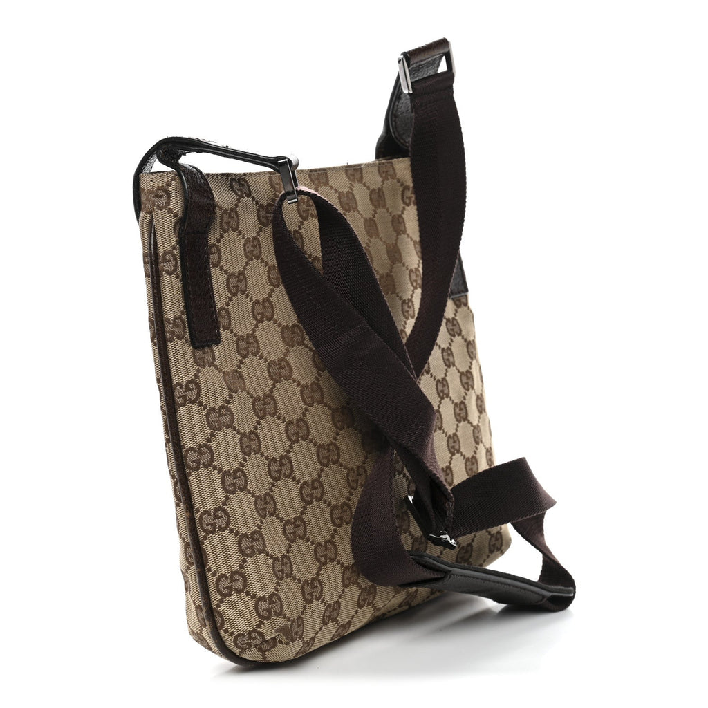 Monogram Flat Messenger Bag Dark Brown