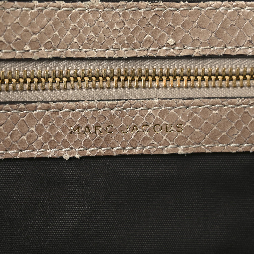 Snakeskin Embossed Calfskin Quilted Studded Beige