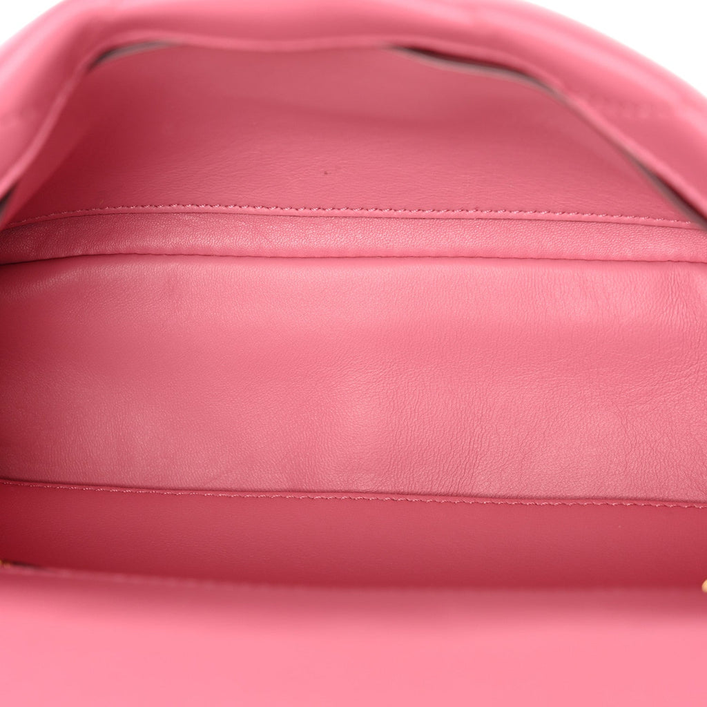 Nappa Medium Roman Stud Shoulder Bag Flamingo Pink