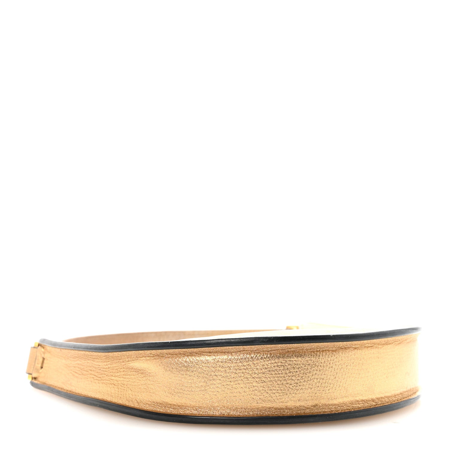Metallic Grainy Calfskin Mini Vlogo Hobo Bag Gold