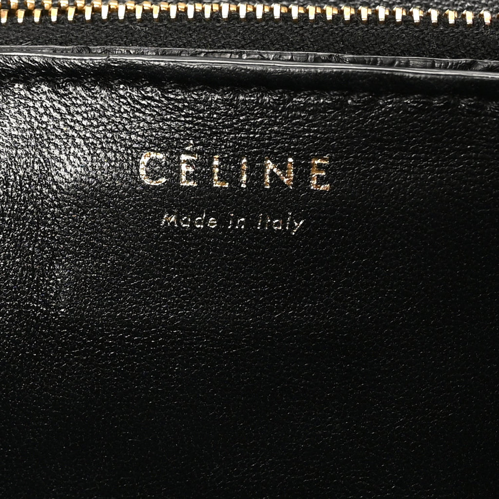 Snakeskin Medium Classic Box Flap Bag Black