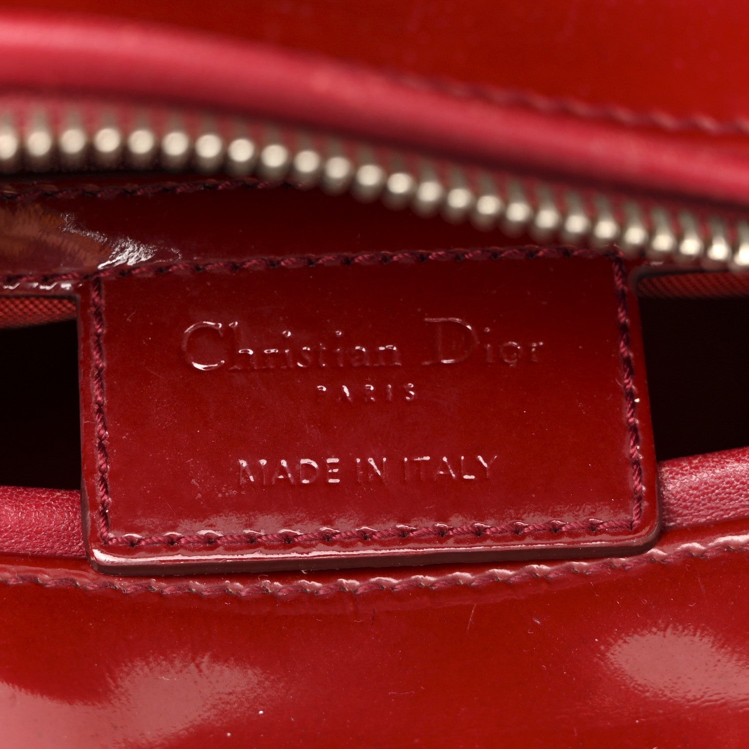 Patent Cannage Medium Lady Dior Red