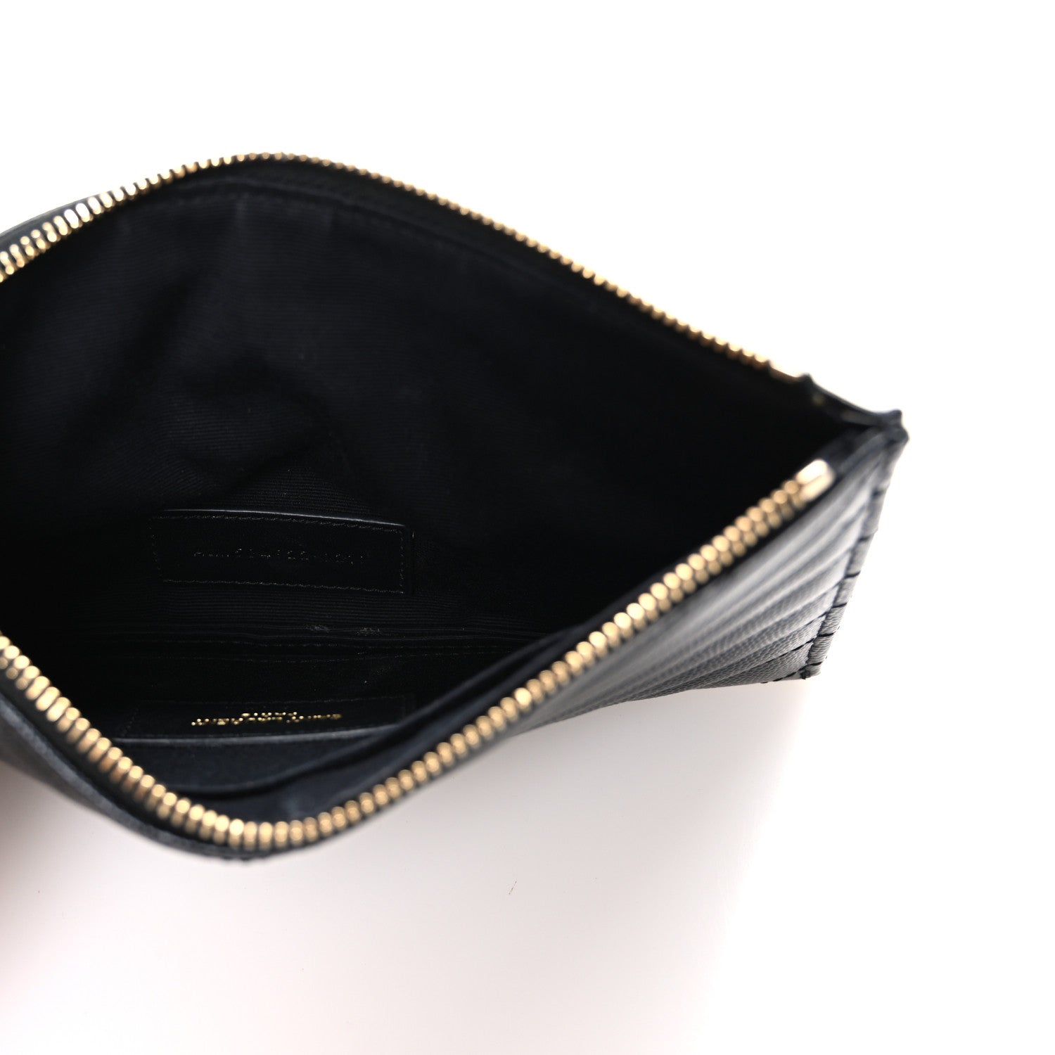 Grain De Poudre Chevron Monogram Bill Pouch Black