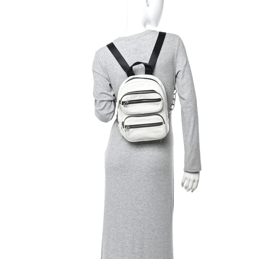 Lambskin Medium Attica Backpack White