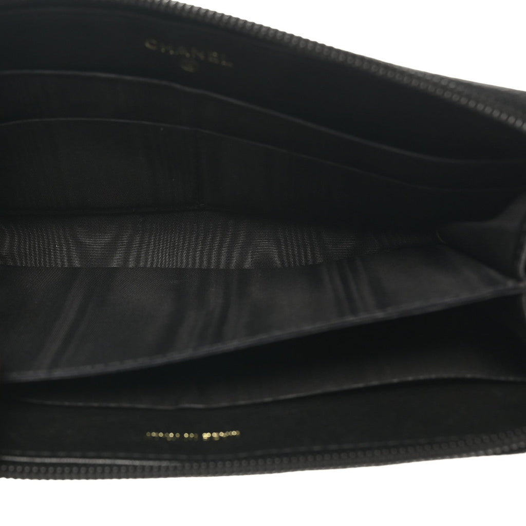 Caviar CC Timeless Large Zip Around Wallet Black