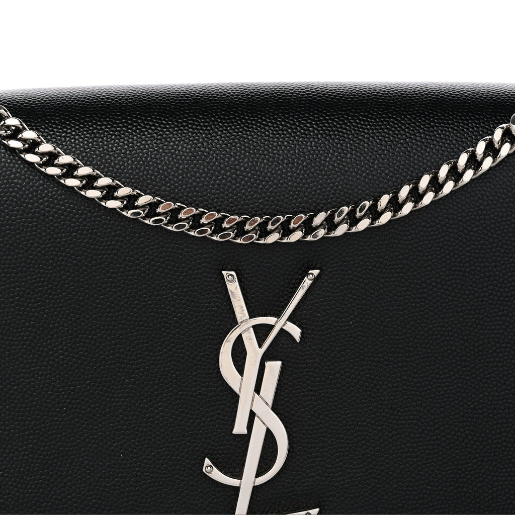 Grain De Poudre Medium Classic Monogram Kate Satchel Black
