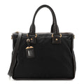 Tessuto Nylon Double Zip Logo Tote Black