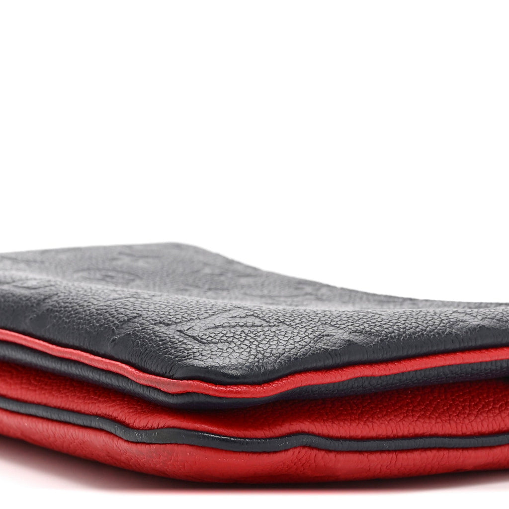 Empreinte Double Zip Pochette Marine Rouge
