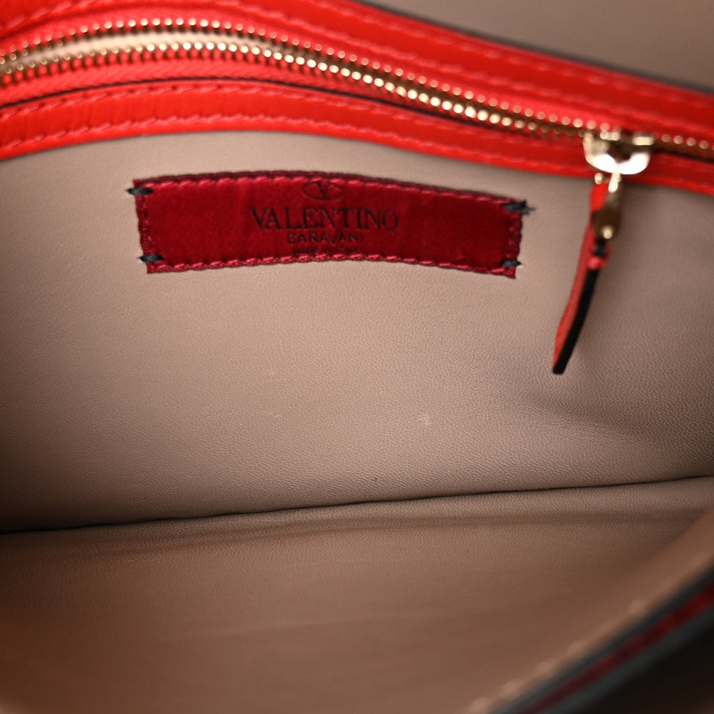 Nappa Rockstud Wristlet Clutch Rosso Valentino