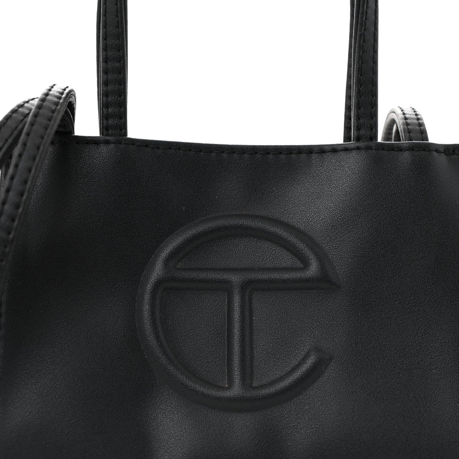 Vegan Leather Small Shopping Bag Black