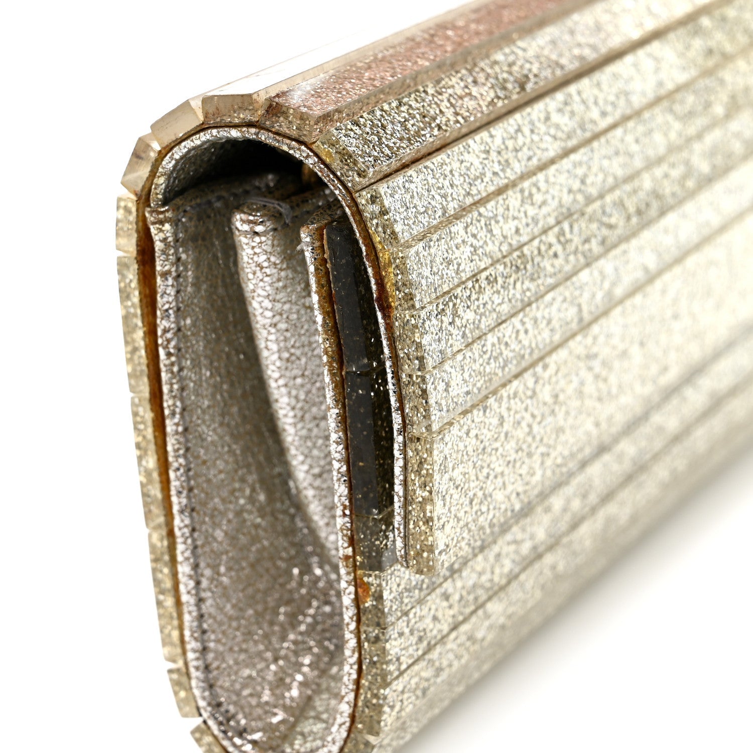 Acrylic Glitter Sweetie Clutch Champagne