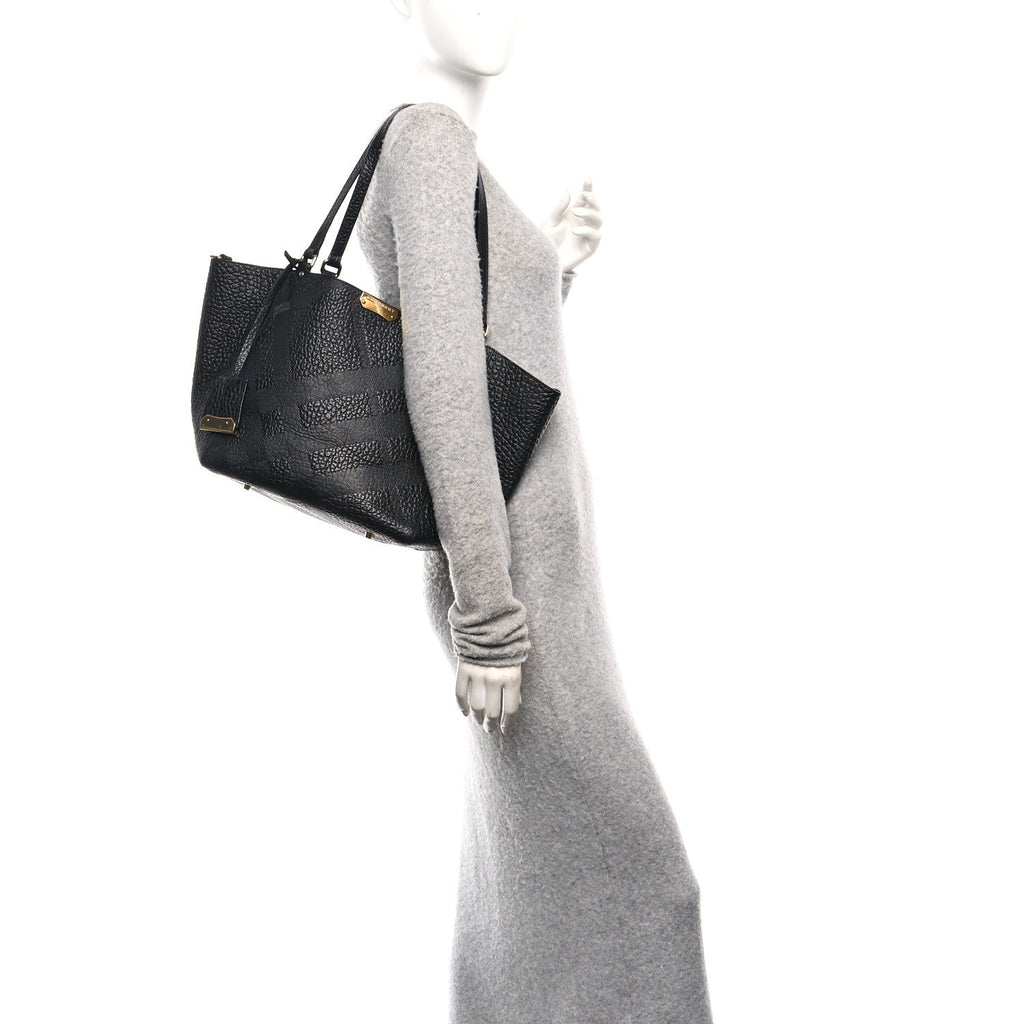 Heritage Grain Check Embossed Medium Dewsbury Tote Black