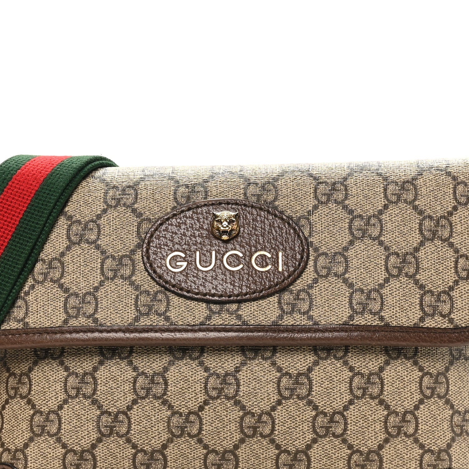 GG Supreme Monogram Neo Vintage Web Belt Bag Brown