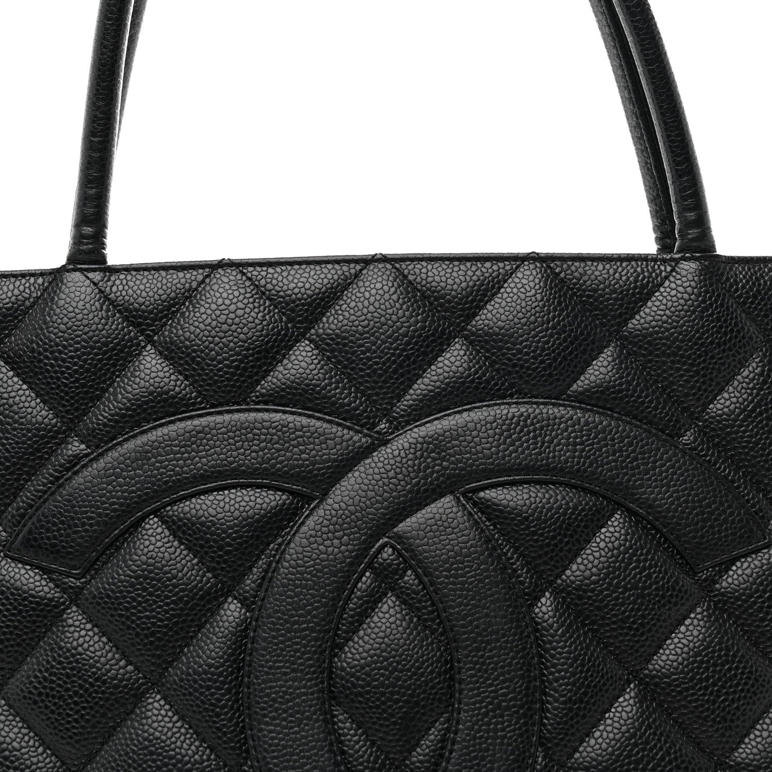 Caviar Quilted Medallion Tote Black