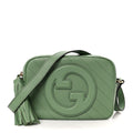 Sakai Be Green Calfskin Diagonal Stitched Small Blondie Shoulder Bag Green Soil Grass