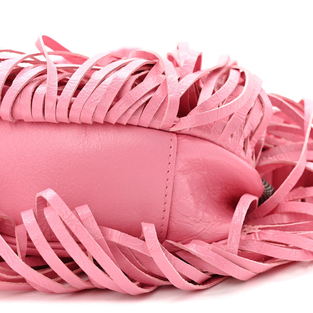 Agneau Arena Le Cagole Fringe Shoulder Bag XS Sweet Pink