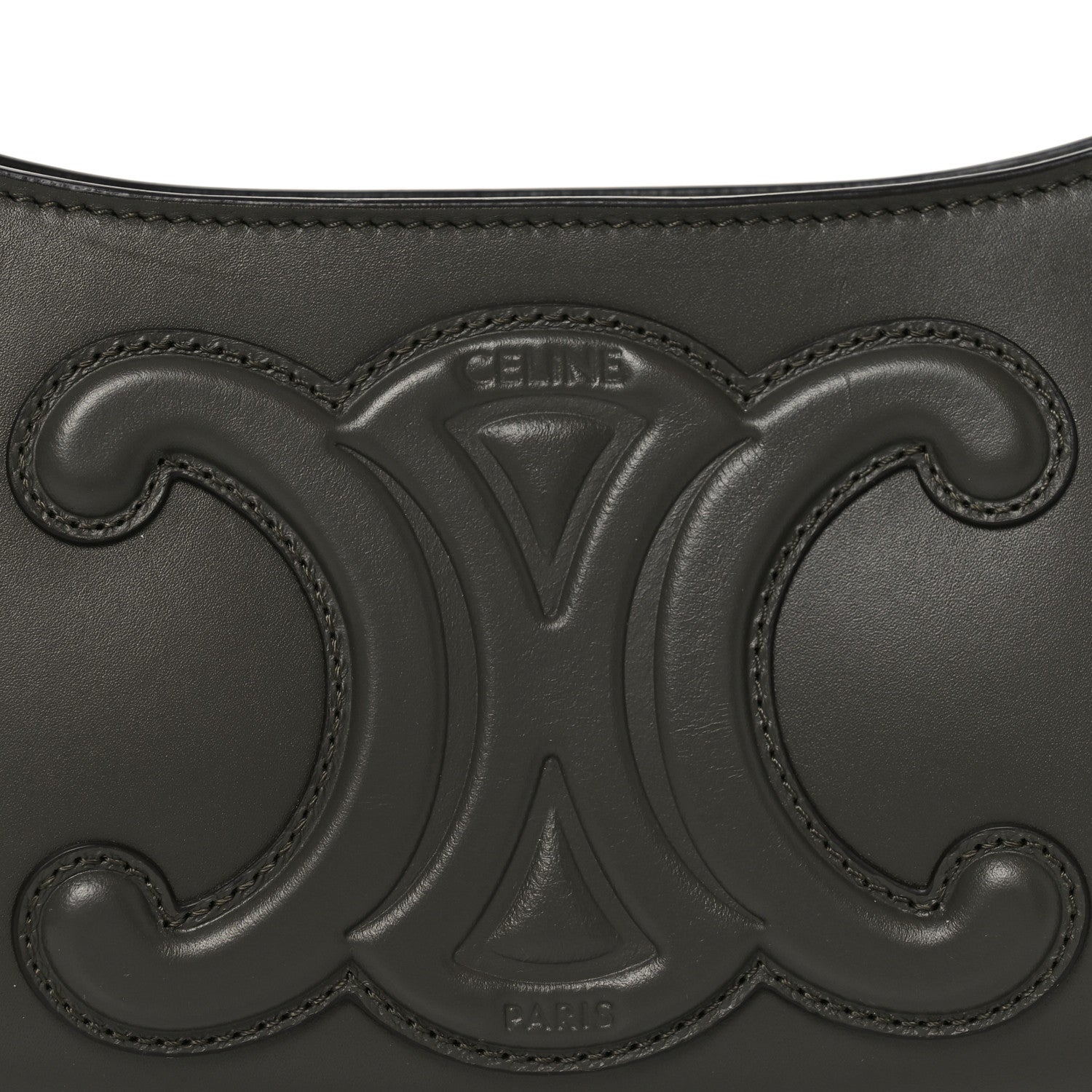 Smooth Calfskin Cuir Triomphe Shoulder Bag Dark Army