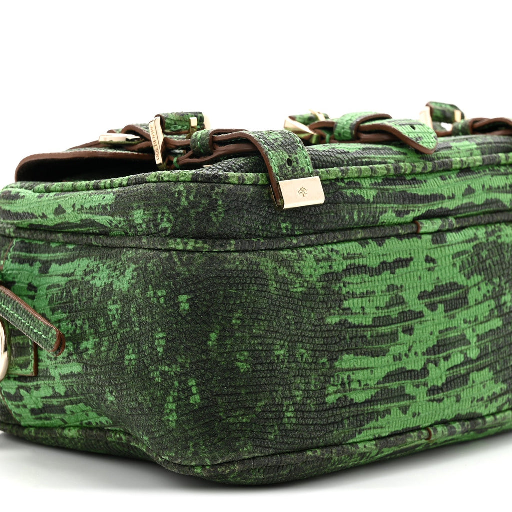 Lizard Print Camera Bag Grass Green