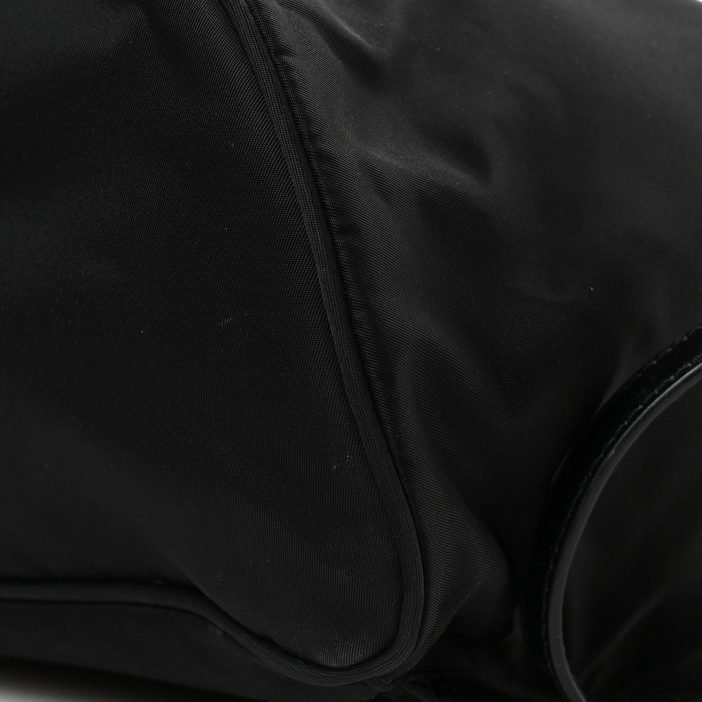 Nylon Vela Saffiano Small Cinch Backpack Black