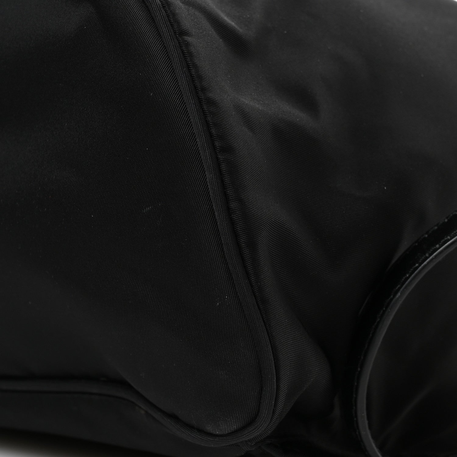 Nylon Vela Saffiano Small Cinch Backpack Black