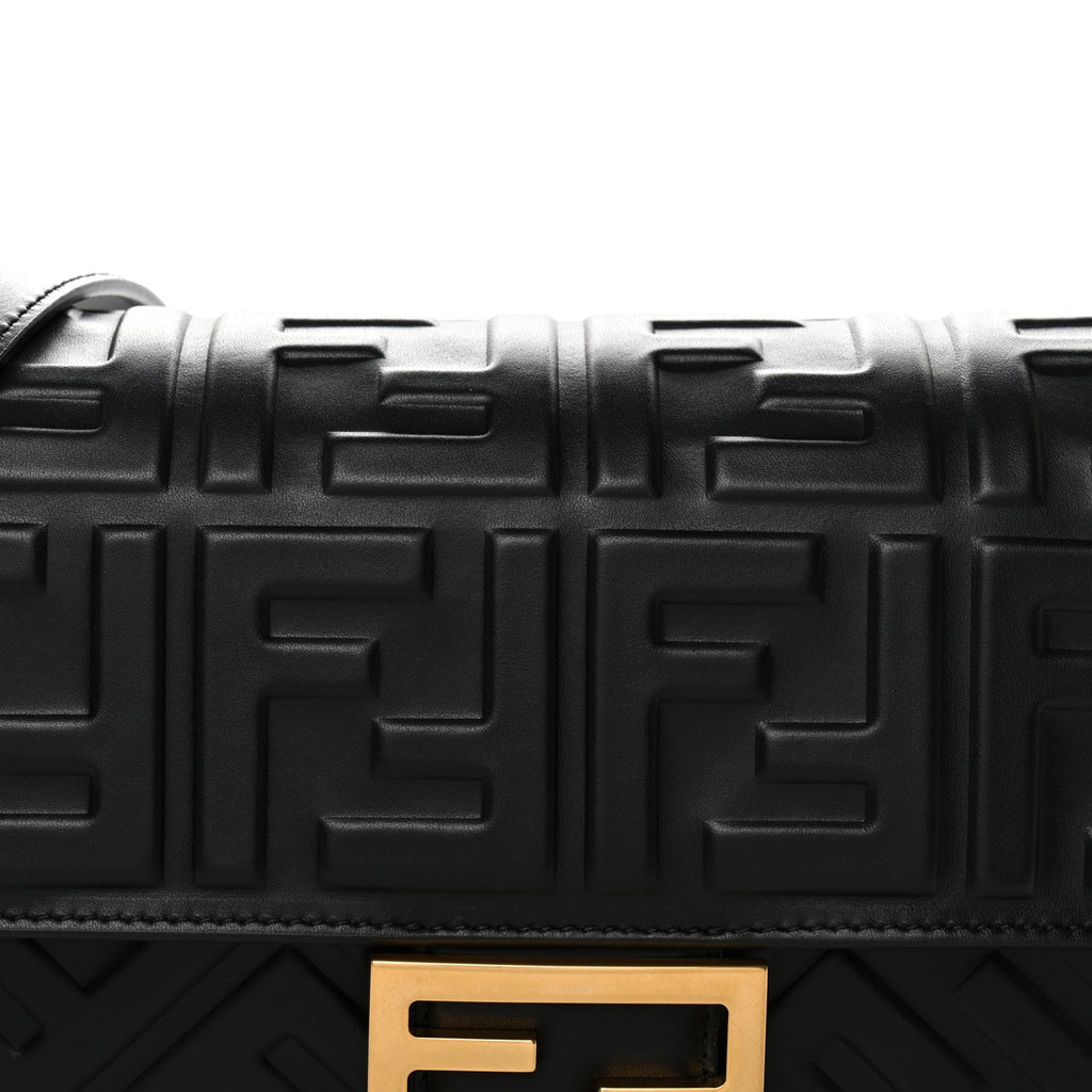 Nappa FF 1974 Embossed Baguette Black