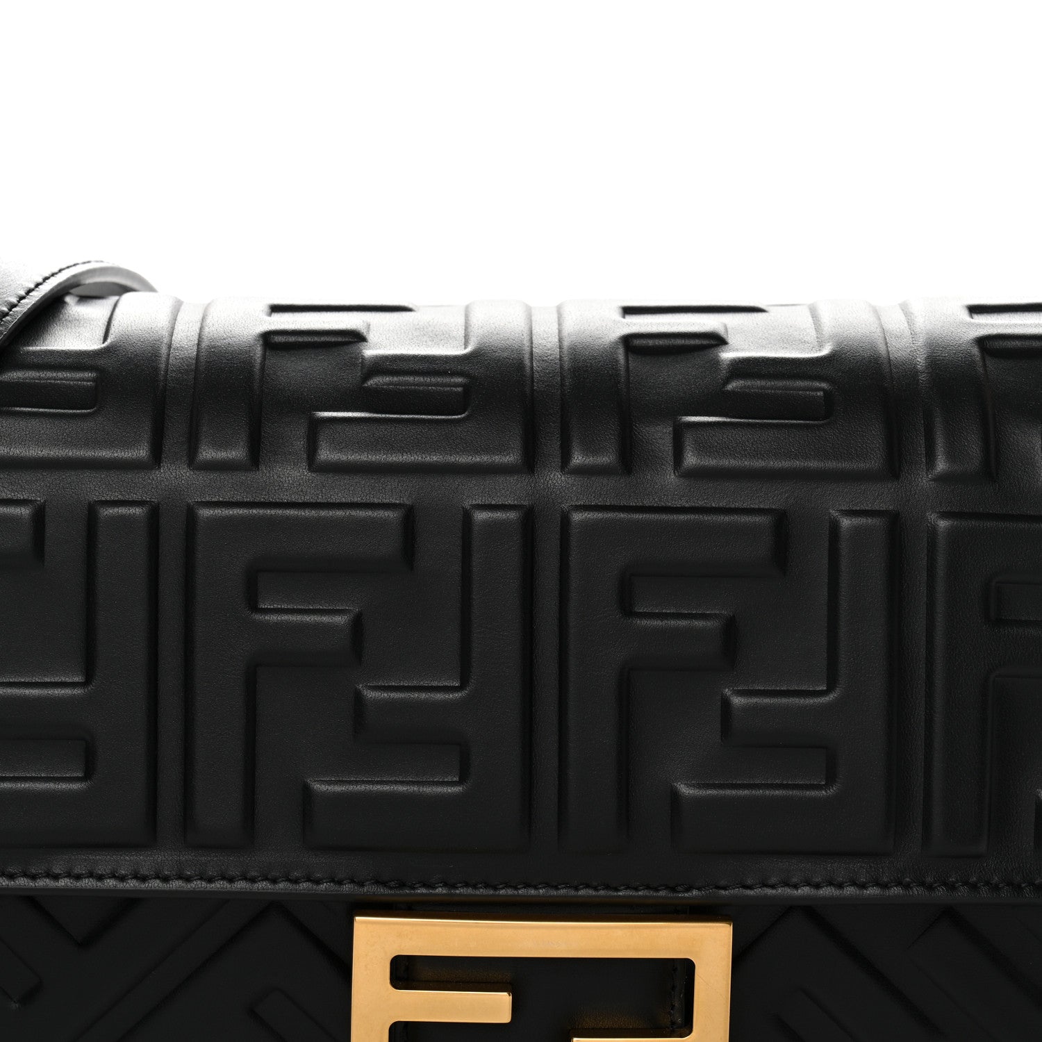 Nappa FF 1974 Embossed Baguette Black