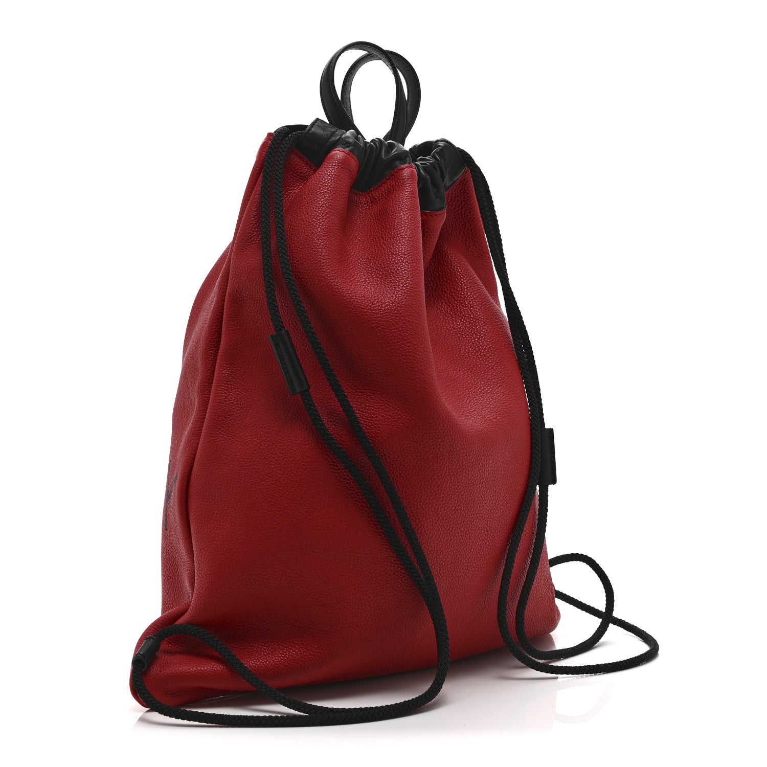 Calfskin Coco Capitan Logo Drawstring Backpack Hibiscus Red