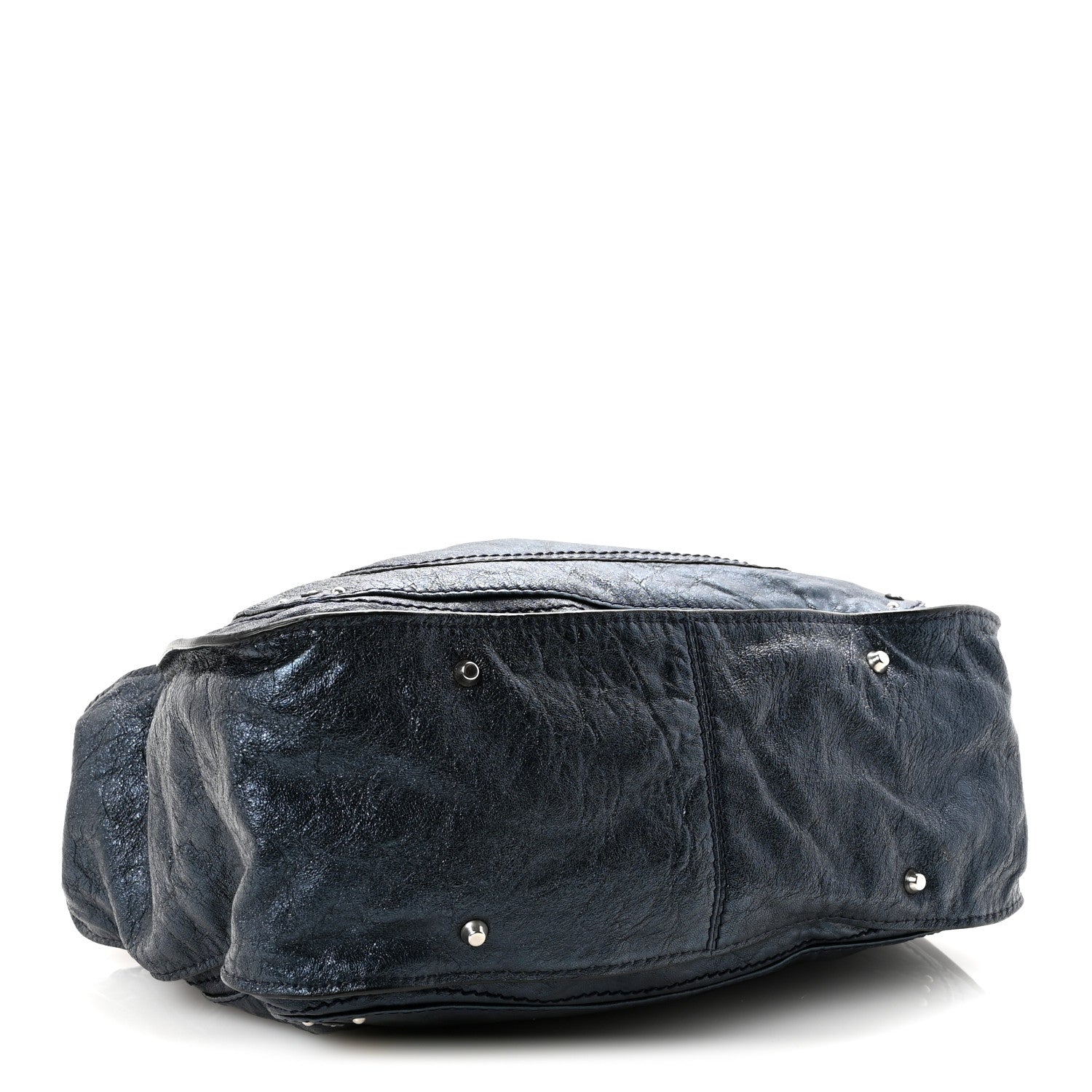 Metallic Calfskin Large Paddington Tote Blue