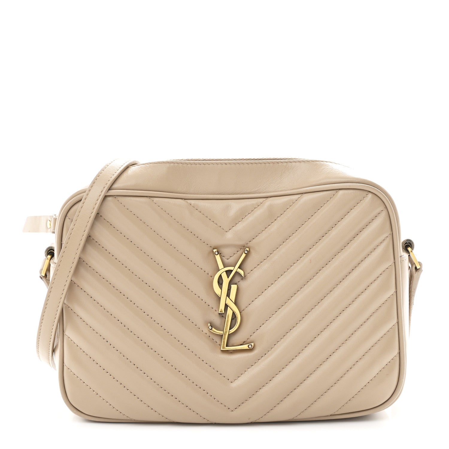 Calfskin Matelasse Monogram Lou Camera Bag Nude Powder
