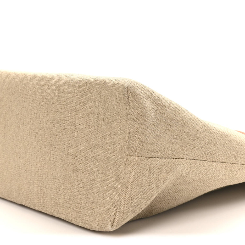 Canvas Calfskin Paris Horizontal Cabas Tan