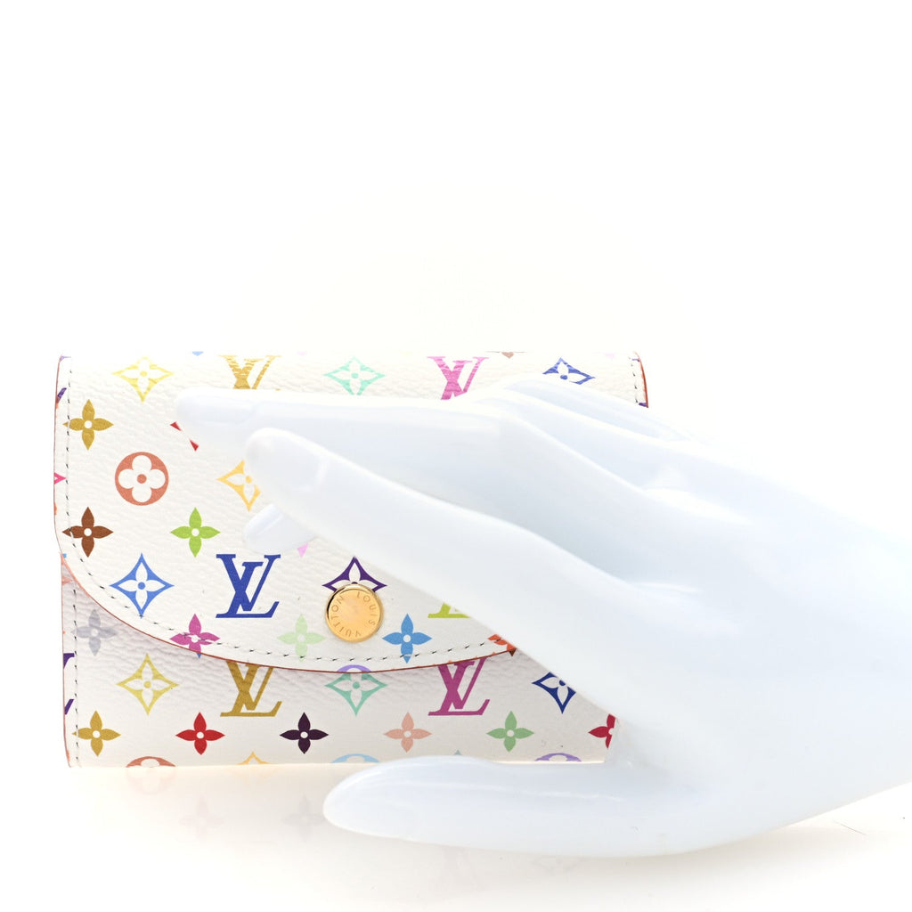 LV X TM Monogram Multicolor Rosalie Coin Purse White Kawaii Pink