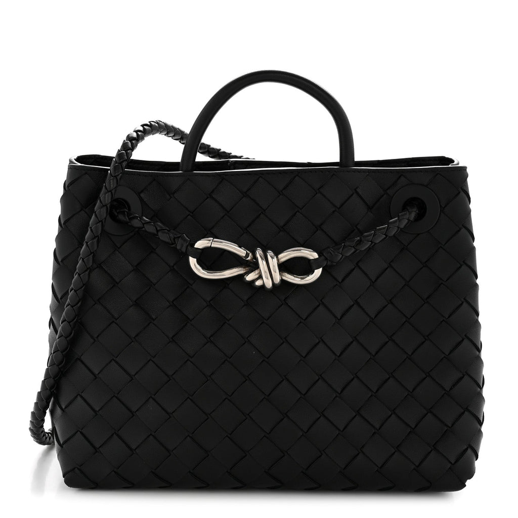 Nappa Intrecciato Small Andiamo Shoulder Bag Black