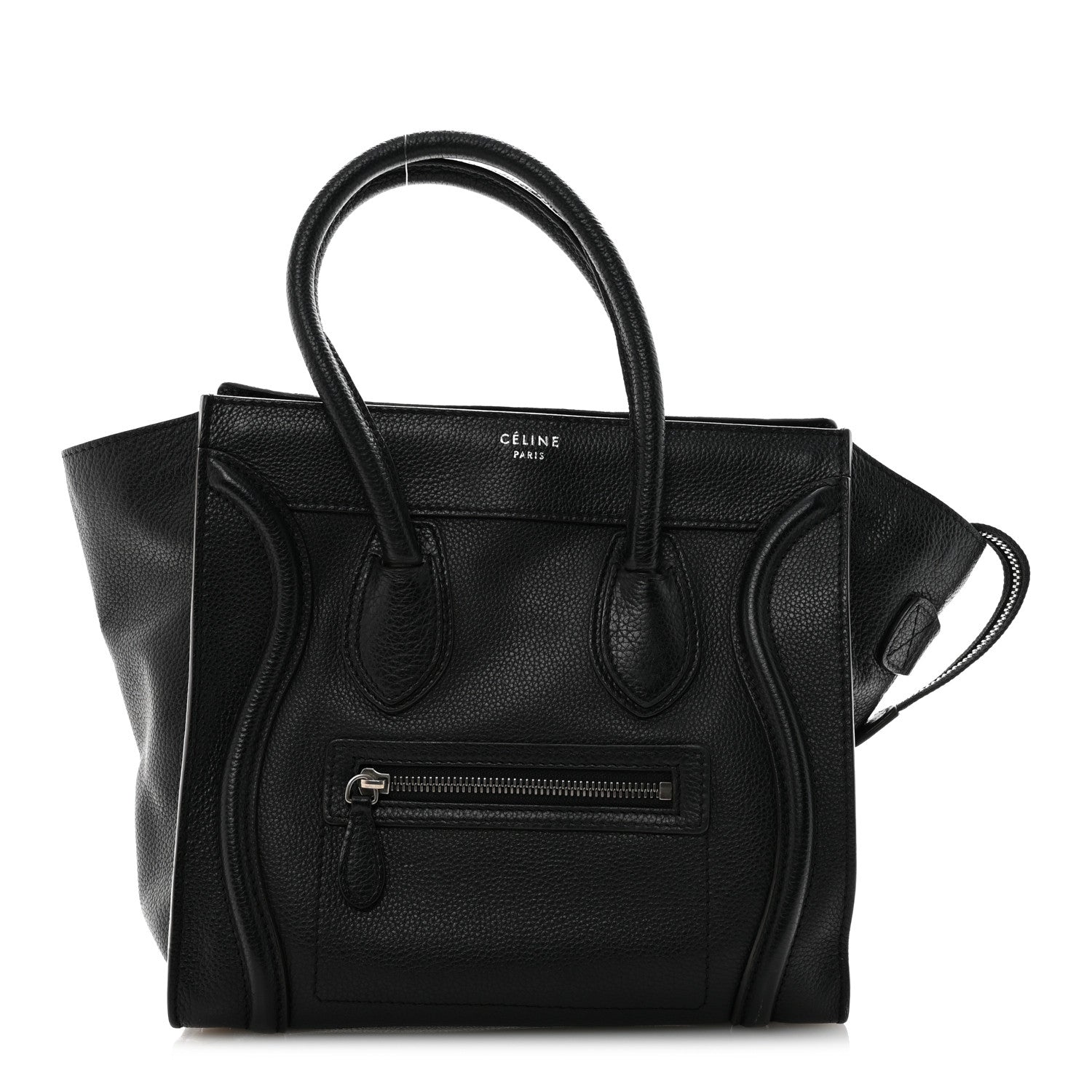 Drummed Calfskin Micro Luggage Black
