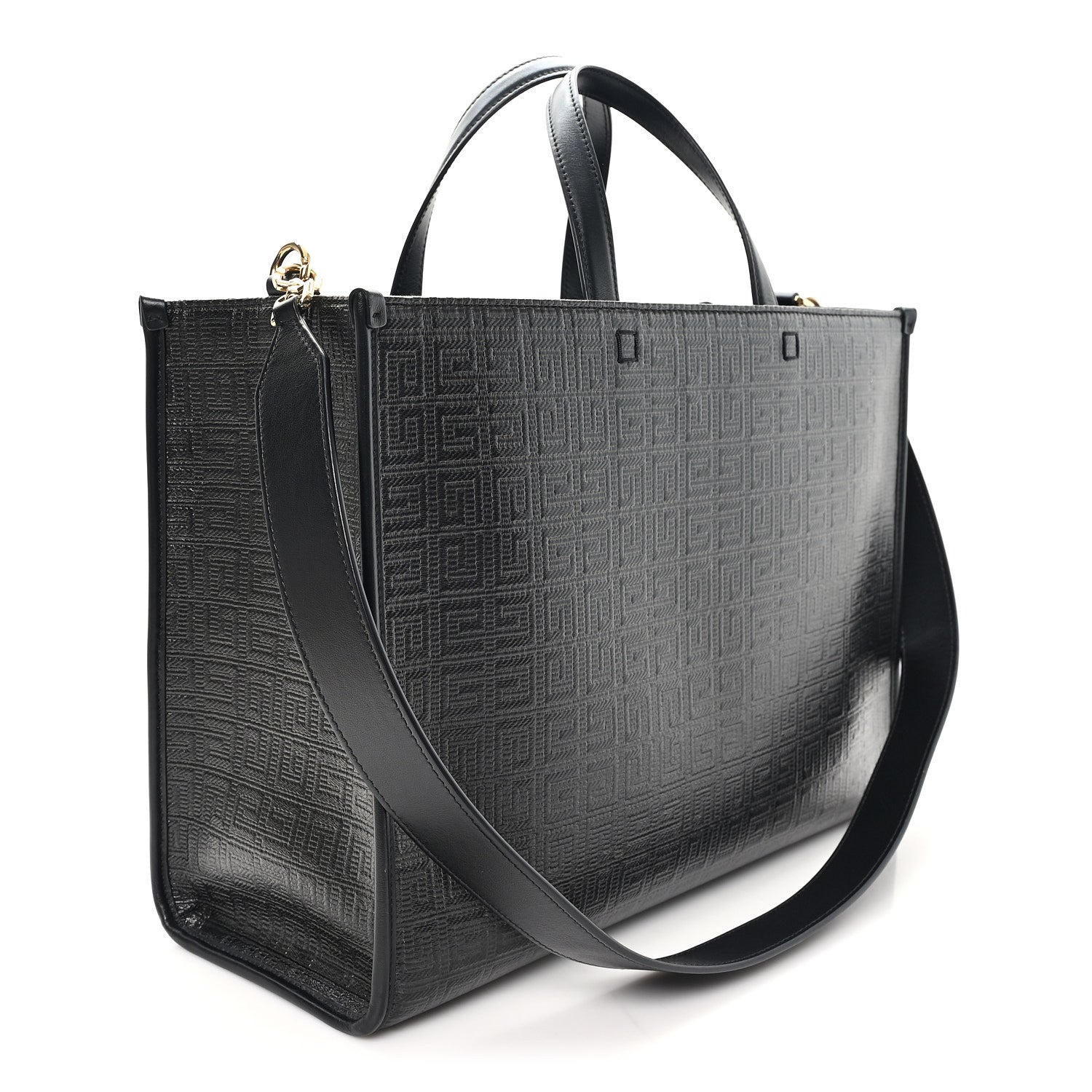 4G Coated Canvas Logo Medium G-Tote Black