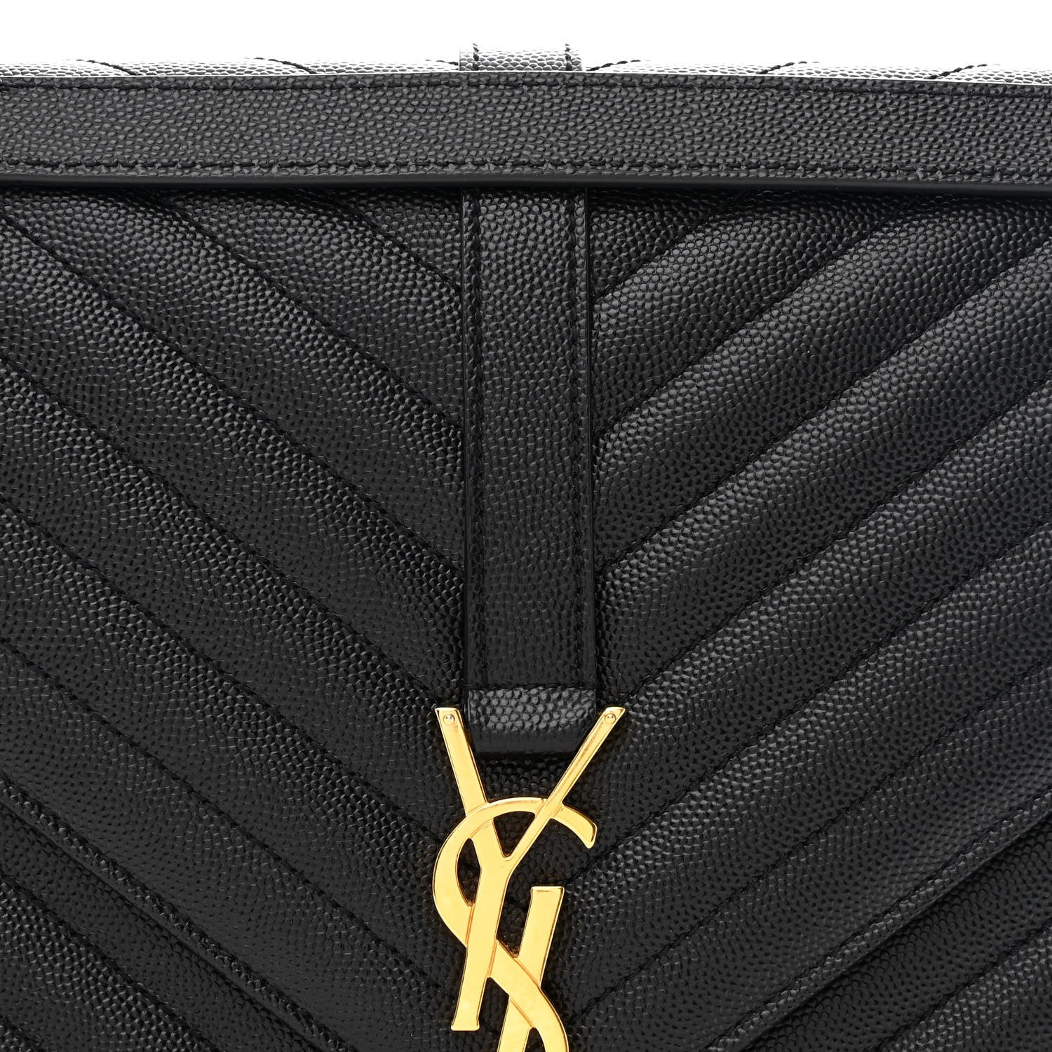 Grain De Poudre Matelasse Chevron Large Monogram Satchel Black
